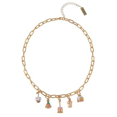 Hallmark Football Charm Necklace In Gold