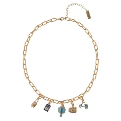 Hallmark Football Charm Necklace In Gold