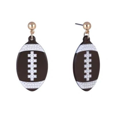 Hallmark Game Day Football Earrings In Brown