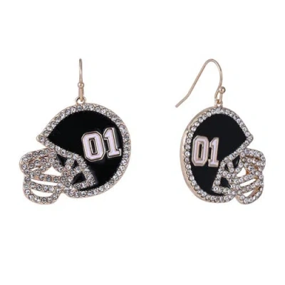 Hallmark Game Day Football Helmet Earrings In Black