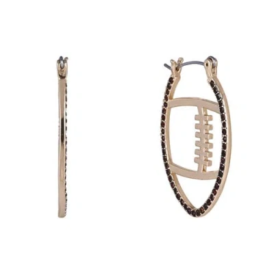 Hallmark Game Day Stone Football Hoop Earrings In Gold