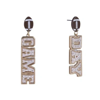 Hallmark Game Day Stone Linear Earrings In Gold