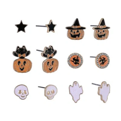 Hallmark Halloween 6pk Festive Stud Earrings In Burgundy