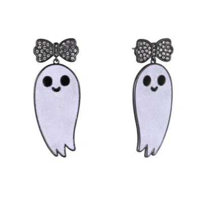 Hallmark Halloween Cute Ghost Earrings In Metallic