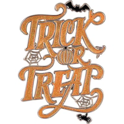 Hallmark Halloween Trick Or Treat Enamel Pin In Brown