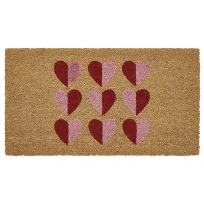 Hallmark Heart Outdoor Coir Doormat, 18" X 30" In Brown