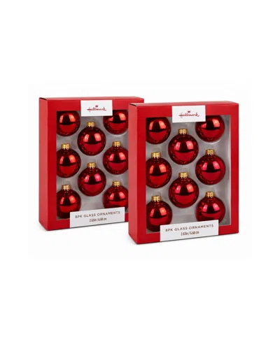 Hallmark Holiday 16-piece Glass Ball Ornaments In Red