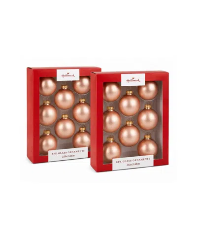 Hallmark Holiday 16-piece Velvet Glass Ball Ornaments In Multi