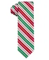 Hallmark Holiday Traditions Men's Candy Cane Pattern Slim Tie In Red