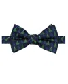 Hallmark Holiday Traditions Men's Small Tree Printed Slim Bow Tie In Blue