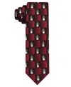 Hallmark Holiday Traditions Men's Snowman And Square Slim Tie In Black