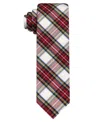 Hallmark Holiday Traditions Men's Tartan Plaid Slim Tie In Red