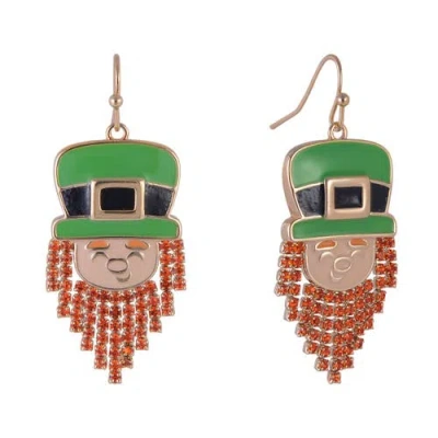 Hallmark Leprechaun Earrings In Orange