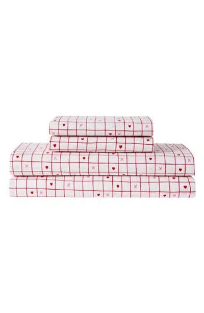 Hallmark Love Grid Sheet Set In Pink
