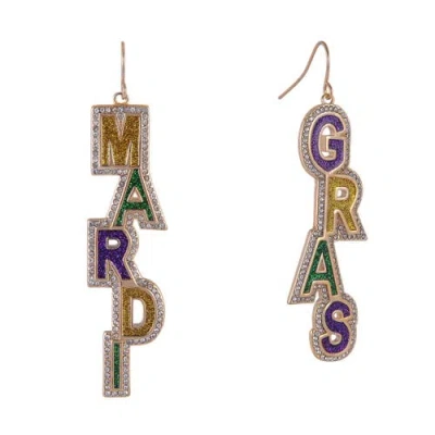 Hallmark Mardi Gras Linear Earrings In Gray