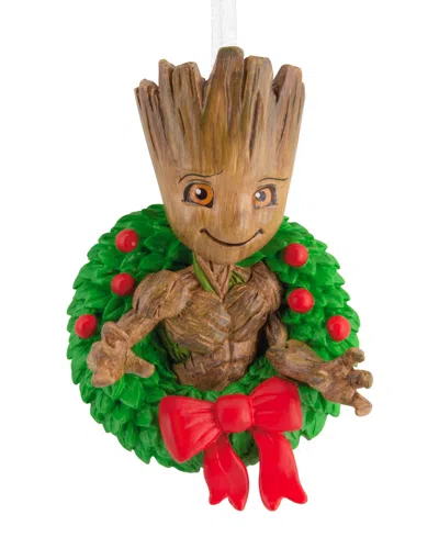 Hallmark Marvel Guardians Of The Galaxy Groot In Holiday Wreath Christmas Tree Ornament In Multi