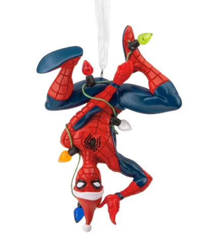 Hallmark Marvel Spider-man Hanging From Lights Christmas Tree Ornament In Multi