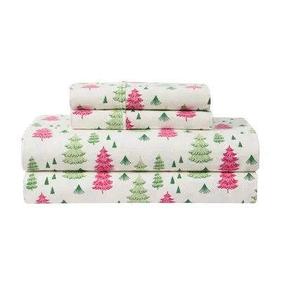 Hallmark Multi Color Brushed Cotton Flannel Bed Sheet Set