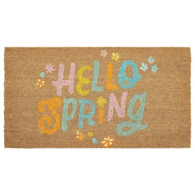 Hallmark Multi Hello Spring Outdoor Coir Doormat, 18" X 30" In Brown