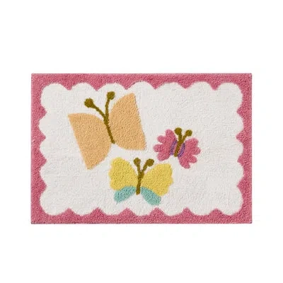 Hallmark Multi Spring Butterfly Cotton Rich Bath Rug, 20" X 30" In Pink