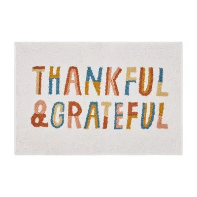 Hallmark Multicolor Thankful & Grateful Microfiber Bath Rug, 20" X 30"