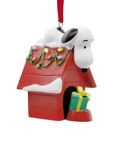 Hallmark Peanuts Snoopy On Holiday Doghouse Christmas Tree Ornament In Transparent