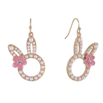 Hallmark Pearl Easter Bunny Earrings In Pink