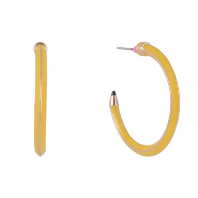 Hallmark Pencil Hoop Earrings In Gold
