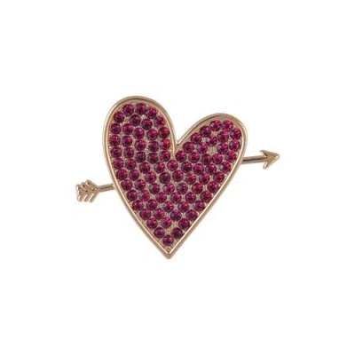 Hallmark Pink Stone Heart And Arrow Pin In Red