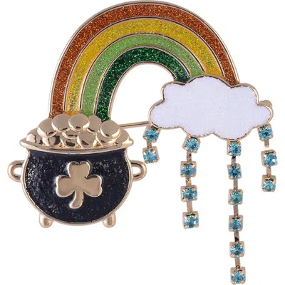 Hallmark Rainbow And Pot Of Gold Pin In Purple
