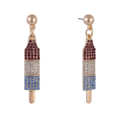 Hallmark Red, White And Blue Popsicle Earrings In Brown