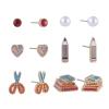 Hallmark School Theme 6 Pack Stud Earring Set In Gold