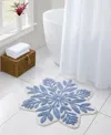 Hallmark Snowflake Shaped Tufted Holiday Bath Rug, 30" Novelty In Blue