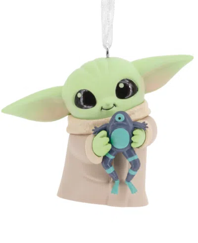 Hallmark Star Wars: The Mandalorian Grogu With Frog Christmas Tree Ornament In Multi