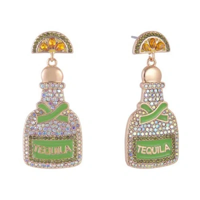 Hallmark Stone And Enamel Tequila Earrings In Green