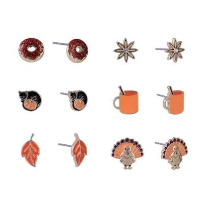 Hallmark Thanksgiving 6 Pair Earring Set In Yellow