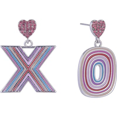 Hallmark Xo Drop Earrings In Pink