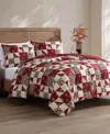 Hallmart Collectibles Cardinal Patchwork 3-pc. Comforter Set In Red
