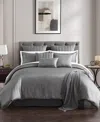 Hallmart Collectibles Charlotte 14 Piece Comforter Set, King In Gray