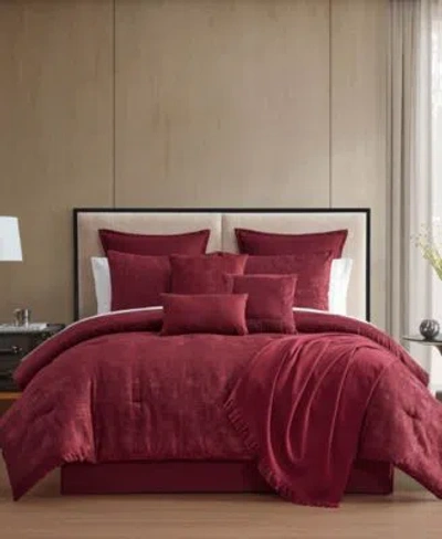 Hallmart Collectibles Freta Jacquard 14 Pc. Comforter Set In Red