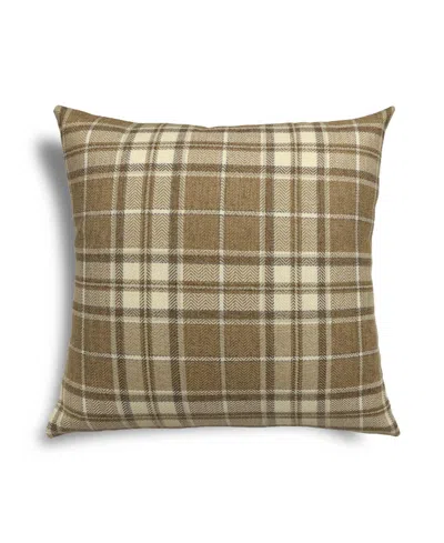 Hallmart Collectibles Herrington Plaid Decorative Pillow, 20" X 20" In Brown