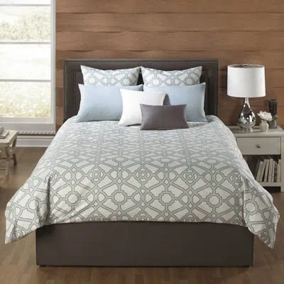 Hallmart Collectibles Manton Comforter Set In Blue,ivory