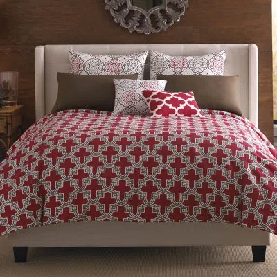 Hallmart Collectibles Sinbad Comforter Set In Red,ivory