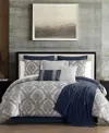 Hallmart Collectibles Teisha Damask 14-pc. Comforter Set, Queen In Multi