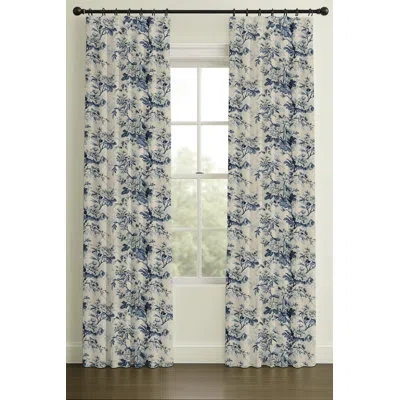 Hallmart Collectibles Vintage Floral Print On Linen/ramie In Blue