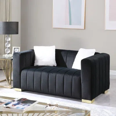 Hallstatt 62.6'' Velvet Loveseat In Black
