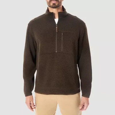 Hallstatt Mens Mock Neck Long Sleeve Quarter-zip Pullover In Brown
