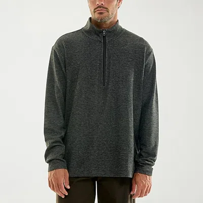 Hallstatt Mens Mock Neck Long Sleeve Quarter-zip Pullover In Black