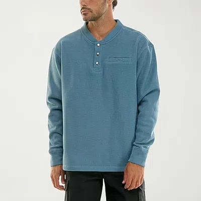 Hallstatt Workwear Mens Henley Neck Long Sleeve Regular Fit Thermal Top In Blue