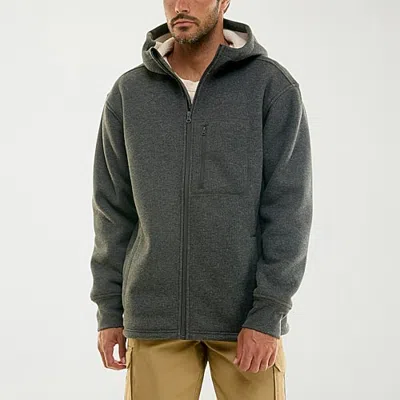 Hallstatt Workwear Mens Hooded Sherpa Lined Midweight Shirt Jacket In Black
